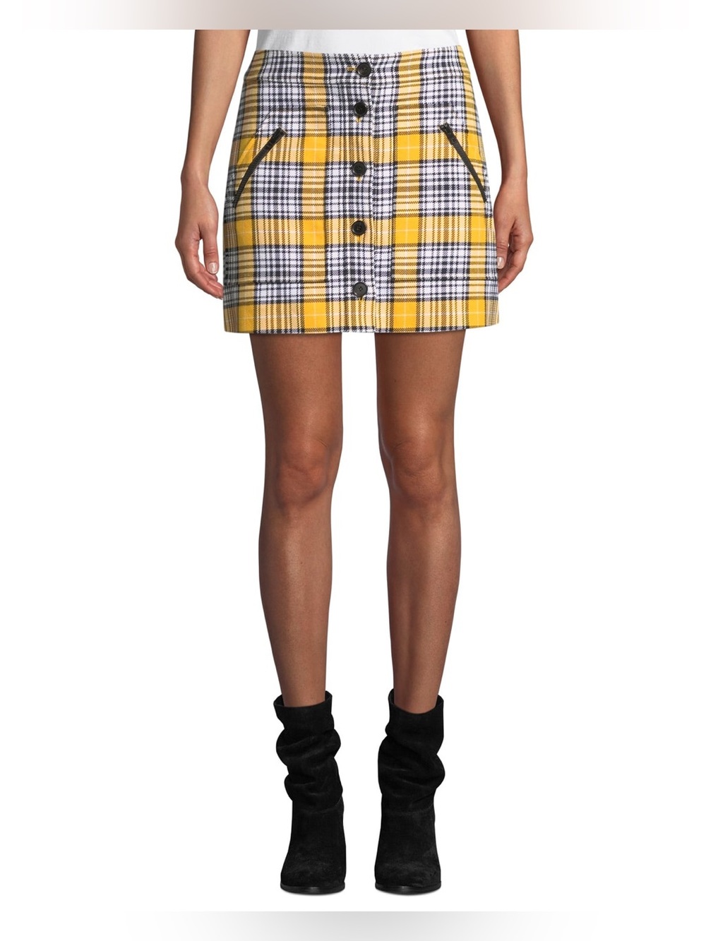 Veronica Beard | Monroe Plaid Button-Front Mini Skirt | Women’s Size 4